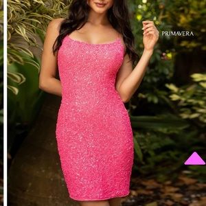 Primavera Hot Pink Homecoming Dress #3351